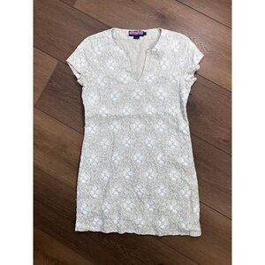Vineyard Vines Al Fresco Embroidered 100% Linen Sheath Dress Size 10